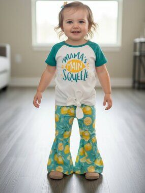 Mama’s Main Squeeze Bell Bottom Outfit | Lemon Toddler Set | Final Run 3T 4T